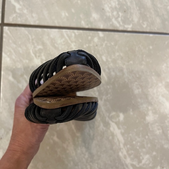 NWT Kelsi Dagger Black Brooklyn Women's Black Leather Strappy Seba Mules - Picture 7 of 8